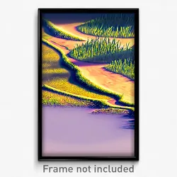 Pixel Art Poster - Swirly Grassland (8 Bit Psychedelic Trippy Video Game Print)