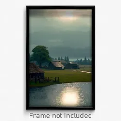 Pixel Art Poster - Gloomy Farmstead (8 Bit Psychedelic Trippy Video Game Print)