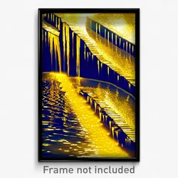 Pixel Art Poster - Golden Rill (8 Bit Psychedelic Trippy Weird Video Game Print)