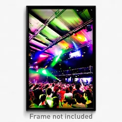 Pixel Art Poster - Energetic Music Venue (8 Bit Psychedelic Video Game Print)