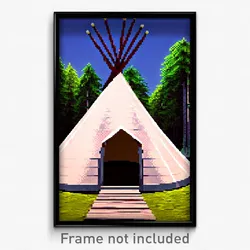 Pixel Art Poster - Rare Wigwam (8 Bit Psychedelic Trippy Weird Video Game Print)