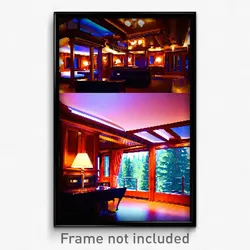 Pixel Art Poster - Prestigious Cabin (8 Bit Psychedelic Trippy Video Game Print)