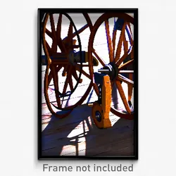 Pixel Art Poster - Wooden Wheels (8 Bit Psychedelic Trippy Video Game Print)