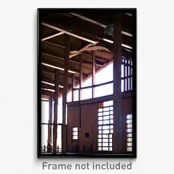 Pixel Art Poster - Brown Barn (8 Bit Psychedelic Trippy Weird Video Game Print)