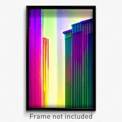 Pixel Art Poster - Multicolored Lookout (8 Bit Psychedelic Video Game Print)