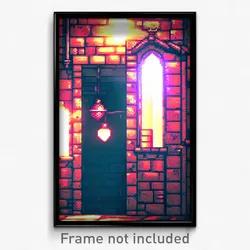 Pixel Art Poster - Sentimental Dungeon (8 Bit Psychedelic Video Game Print)