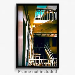 Pixel Art Poster - Rundown Balcony (8 Bit Psychedelic Trippy Video Game Print)