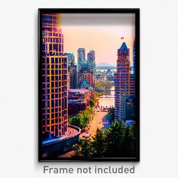Pixel Art Poster - Majestic Canadian City (8 Bit Psychedelic Video Game Print)