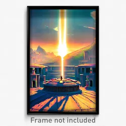 Pixel Art Poster - Worldly Dominion (8 Bit Psychedelic Trippy Video Game Print)