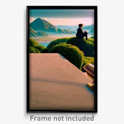 Pixel Art Poster - Thoughtful Vista (8 Bit Psychedelic Trippy Video Game Print)