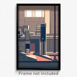 Pixel Art Poster - Simplistic Smithy (8 Bit Psychedelic Trippy Video Game Print)