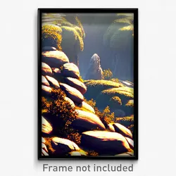 Pixel Art Poster - Uneven Outcropping (8 Bit Psychedelic Video Game Print)