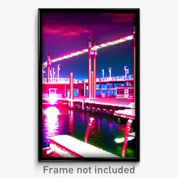 Pixel Art Poster - Deadly Marina (8 Bit Psychedelic Trippy Video Game Print)