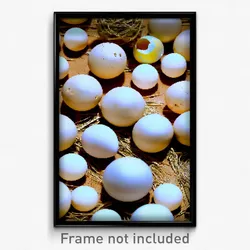 Pixel Art Poster - Spherical Eggs (8 Bit Psychedelic Trippy Video Game Print)