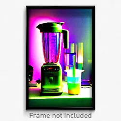 Pixel Art Poster - Upbeat Blender (8 Bit Psychedelic Trippy Video Game Print)