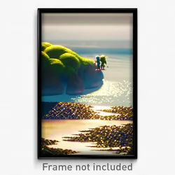 Pixel Art Poster - Mushy Shore (8 Bit Psychedelic Trippy Weird Video Game Print)