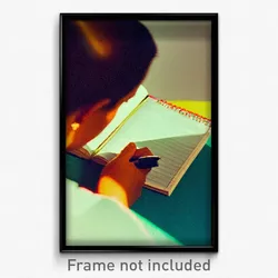 Pixel Art Poster - Thoughtful Notebook (8 Bit Psychedelic Video Game Print)
