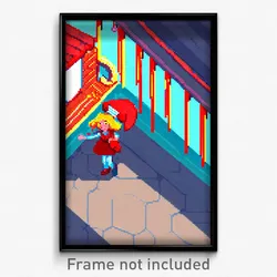 Pixel Art Poster - Silly Terrace (8 Bit Psychedelic Trippy Video Game Print)