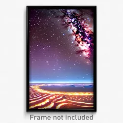Pixel Art Poster - Starry Sandbar (8 Bit Psychedelic Trippy Video Game Print)