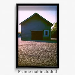 Pixel Art Poster - Vacant Outbuilding (8 Bit Psychedelic Video Game Print)