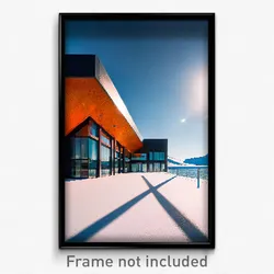 Pixel Art Poster - Arctic Modern Architecture (8 Bit Video Game Print)