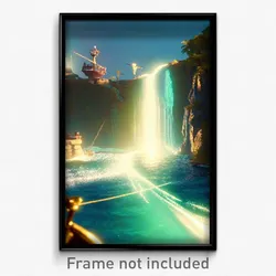 Pixel Art Poster - Nautical Falls (8 Bit Psychedelic Trippy Video Game Print)