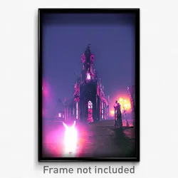 Pixel Art Poster - Haunted Dominion (8 Bit Psychedelic Trippy Video Game Print)