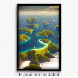 Pixel Art Poster - Aged Archipelago (8 Bit Psychedelic Trippy Video Game Print)