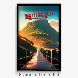 Pixel Art Poster - Terrific Bluff (8 Bit Psychedelic Trippy Video Game Print)