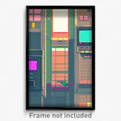 Pixel Art Poster - Calm Video Game (8 Bit Psychedelic Trippy Video Game Print)