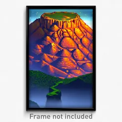Pixel Art Poster - Gigantic Butte (8 Bit Psychedelic Trippy Video Game Print)