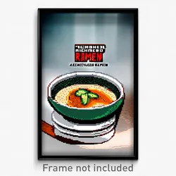 Pixel Art Poster - Accomplished Ramen (8 Bit Psychedelic Video Game Print)