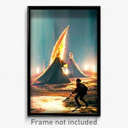 Pixel Art Poster - Velvety Landing (8 Bit Psychedelic Trippy Video Game Print)