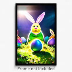 Pixel Art Poster - Secret Easter Eggs (8 Bit Psychedelic Video Game Print)