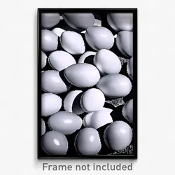 Pixel Art Poster - Colorless Eggs (8 Bit Psychedelic Trippy Video Game Print)