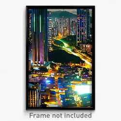 Pixel Art Poster - Webbed Brazilian City (8 Bit Psychedelic Video Game Print)