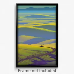 Pixel Art Poster - Simplistic Plains (8 Bit Psychedelic Trippy Video Game Print)