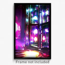 Pixel Art Poster - Elaborate Glass (8 Bit Psychedelic Trippy Video Game Print)