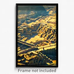 Pixel Art Poster - Detailed Quarry (8 Bit Psychedelic Trippy Video Game Print)