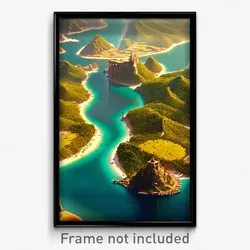 Pixel Art Poster - Complicated Peninsula (8 Bit Psychedelic Video Game Print)