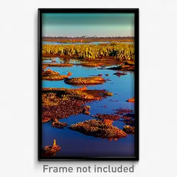 Pixel Art Poster - Rundown Wetland (8 Bit Psychedelic Trippy Video Game Print)