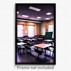 Pixel Art Poster - Extra Large Classroom (8 Bit Psychedelic Video Game Print)
