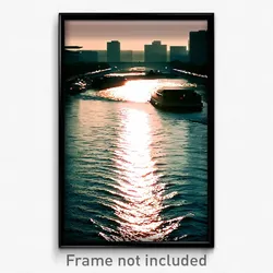 Pixel Art Poster - Buzzing Waterway (8 Bit Psychedelic Trippy Video Game Print)