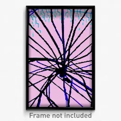 Pixel Art Poster - Wire Frame Hyperspace (8 Bit Psychedelic Video Game Print)