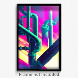 Pixel Art Poster - Wicked Pipes (8 Bit Psychedelic Trippy Video Game Print)