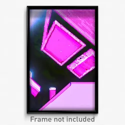 Pixel Art Poster - Pink Chest (8 Bit Psychedelic Trippy Weird Video Game Print)