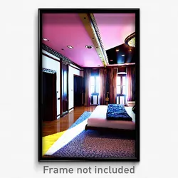 Pixel Art Poster - Gorgeous Bedroom (8 Bit Psychedelic Trippy Video Game Print)