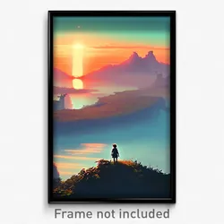 Pixel Art Poster - Distant Reaches (8 Bit Psychedelic Trippy Video Game Print)