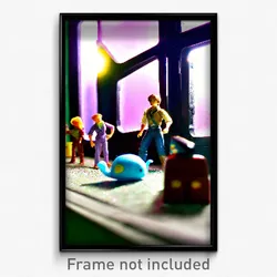 Pixel Art Poster - Miniature Plastic (8 Bit Psychedelic Trippy Video Game Print)