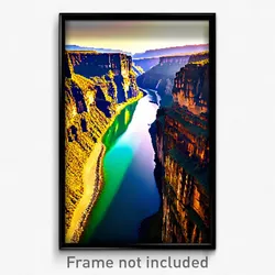 Pixel Art Poster - Enormous Gorge (8 Bit Psychedelic Trippy Video Game Print)